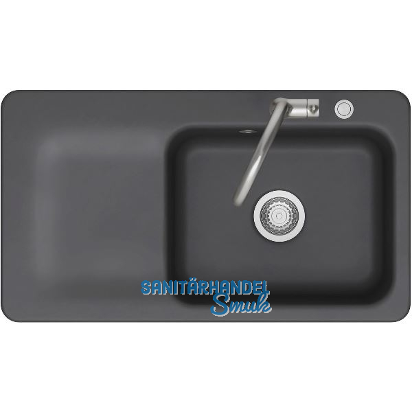 SYSTEMCERAM Einbausp�le Juna 90 Excenter, 900 x 510 mm Tt. links, Schiefer