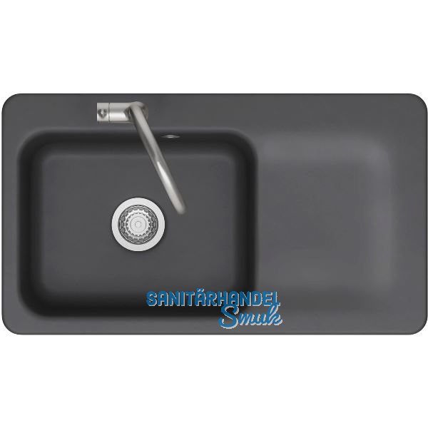 SYSTEMCERAM Einbausp�le Juna 90, 900 x 510 mm Tt. rechts, Schiefer