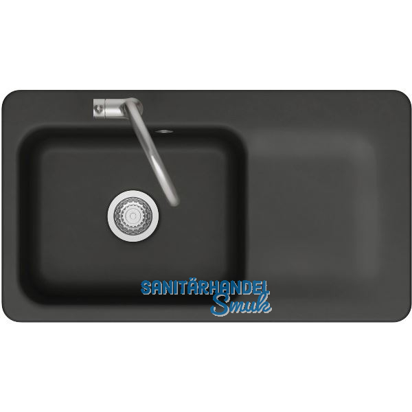 SYSTEMCERAM Einbausp�le Juna 90, 900 x 510 mm Tt. rechts, Nigra