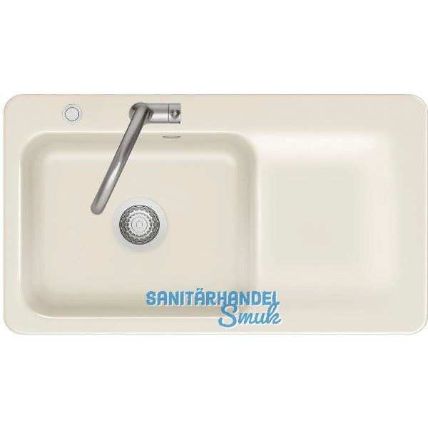 SYSTEMCERAM Einbausp�le Juna 90 Excenter, 900 x 510 mm Tt. rechts, Magnolie