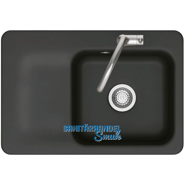 SYSTEMCERAM fl�chenb�ndige Sp�le Juna 75 F, 726 x 486 mm Tt. links, Nigra