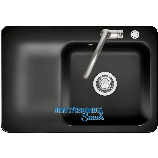 SYSTEMCERAM fl�chenb�ndige Sp�le Juna 75 F Excenter Tt. links, Nero