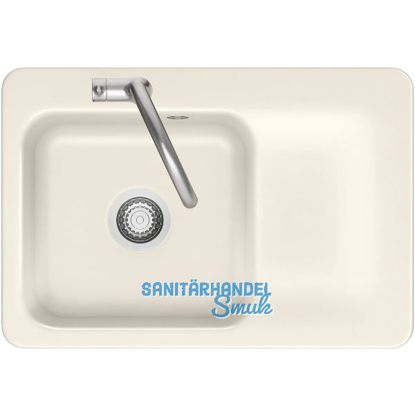 SYSTEMCERAM fl�chenb�ndige Sp�le Juna 75 F, 726 x 486 mm Tt. rechts, Magnolie