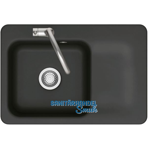 SYSTEMCERAM fl�chenb�ndige Sp�le Juna 75 F, 726 x 486 mm Tt. rechts, Nigra