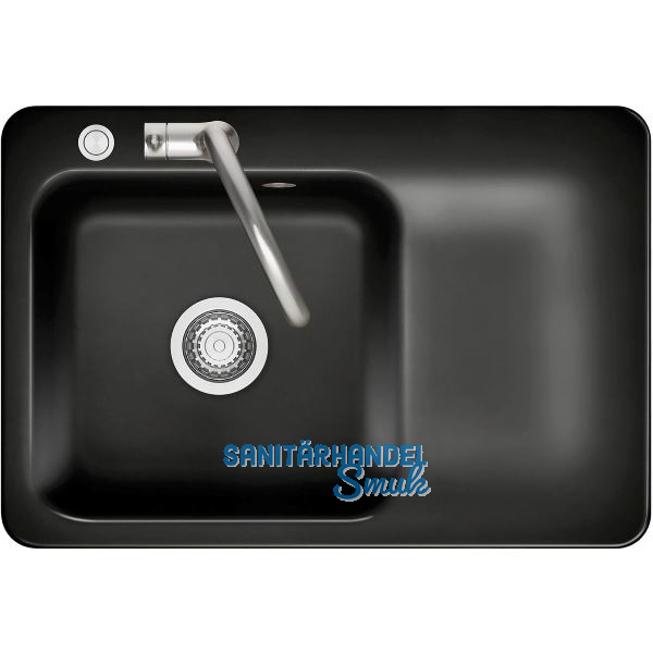 SYSTEMCERAM fl�chenb�ndige Sp�le Juna 75 F Excenter Tt. rechts, Nero