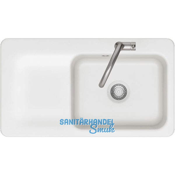 SYSTEMCERAM fl�chenb�ndige Sp�le Juna 90 F, 876 x 486 mm Tt. links, Polar