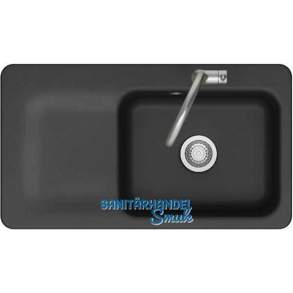 SYSTEMCERAM fl�chenb�ndige Sp�le Juna 90 F, 876 x 486 mm Tt. links, Nigra