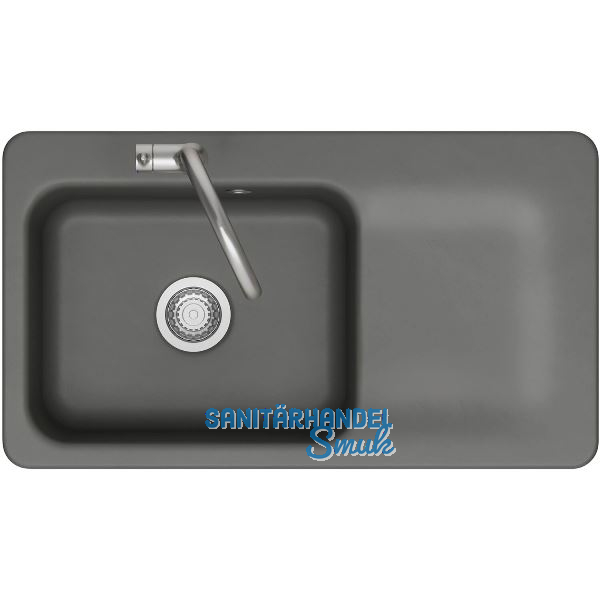 SYSTEMCERAM fl�chenb�ndige Sp�le Juna 90 F, 876 x 486 mm Tt. rechts, Lava