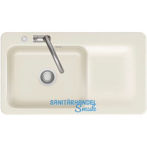 SYSTEMCERAM fl�chenb�ndige Sp�le Juna 90 F Excenter Tt. rechts, Magnolie