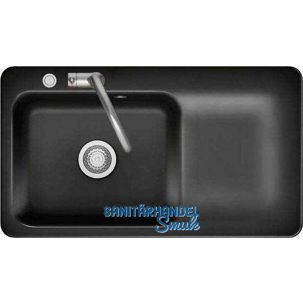 SYSTEMCERAM fl�chenb�ndige Sp�le Juna 90 F Excenter Tt. rechts, Nero