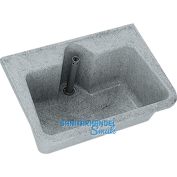 KWC Wand-Ausgussbecken MB7054 Ablauf mittig, Polyester Grau-wei� marmoriert