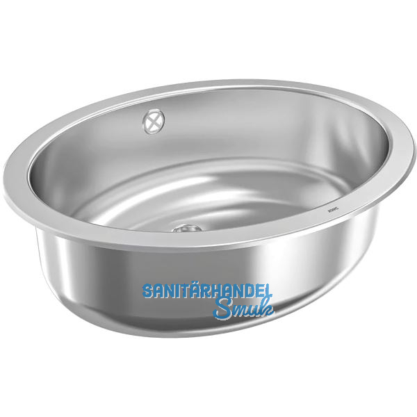 KWC 2D-Waschtisch Rondo 450-O, Edelstahl, 510 x 390