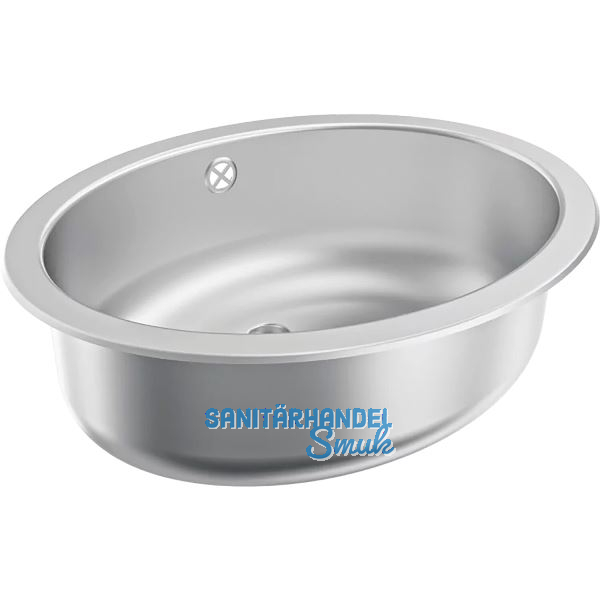 KWC 2D-Waschtisch Rondo 450-O, Edelstahl Seidenmatt, 510 x 390