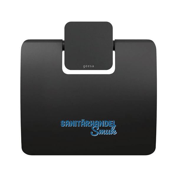 GEESA WC-Papierhalter Topaz mit Abdeckung Schwarz matt