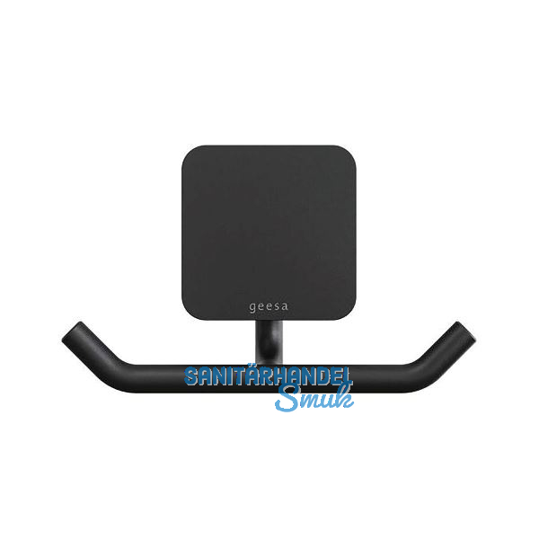 GEESA Handtuchhaken doppelt Topaz Schwarz matt