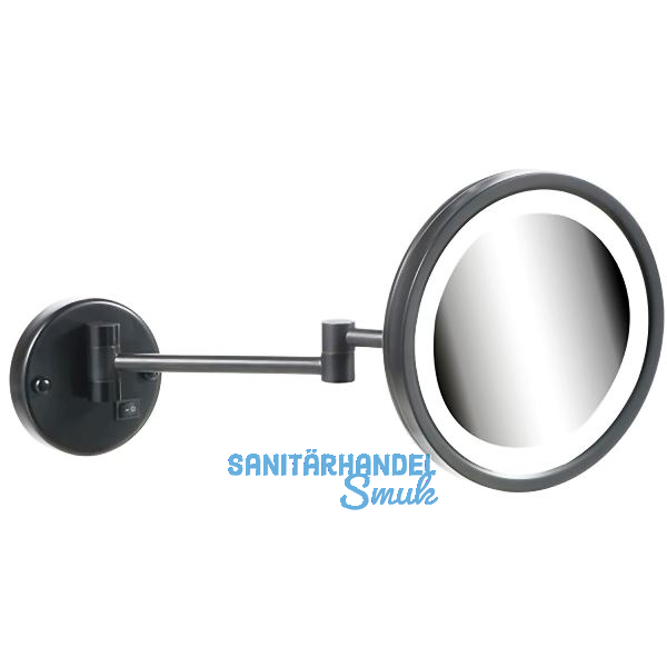 GEESA Kosmetikspiegel Mirror LED Schwarz matt