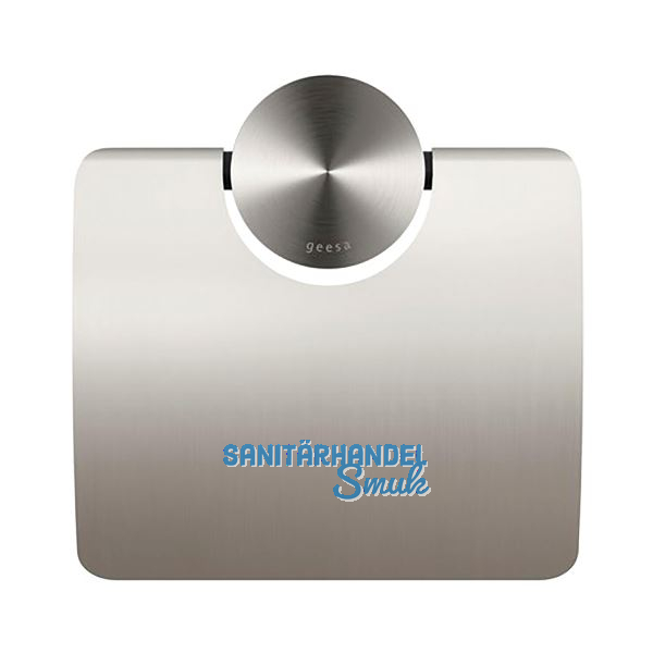 GEESA WC-Papierhalter Opal mit Abdeckung, Metallfinish Edelstahl geb�rstet