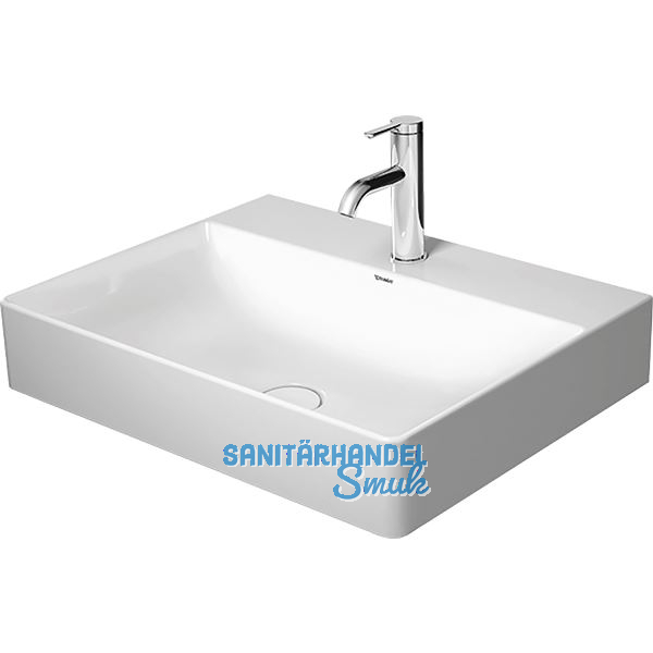 DURAVIT Aufsatzwaschtisch DuraSquare 60 mit Hahnlochbank, Wei�