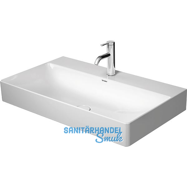 DURAVIT Aufsatzwaschtisch DuraSquare 80 mit Hahnlochbank, Wei�