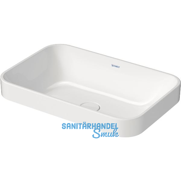 DURAVIT Aufsatzwaschtisch Happy D.2 Plus 60 ohne Hahnlochbank, Wei�