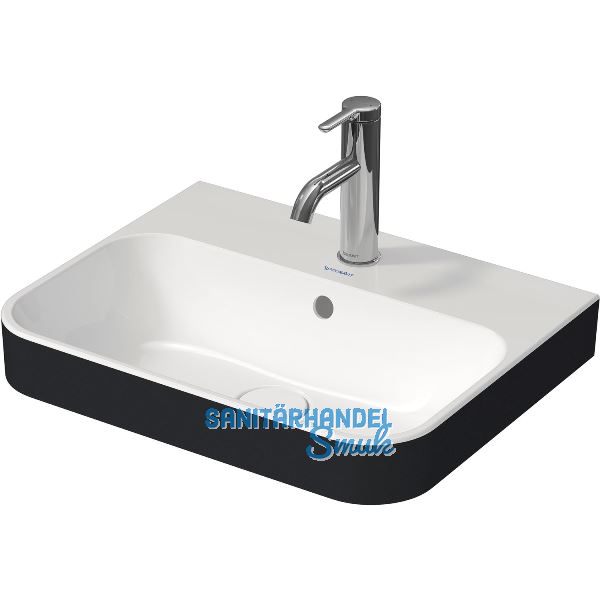 DURAVIT Aufsatzwaschtisch Happy D.2 Plus 50 mit 1 Hahnloch, Wei�/Anthrazit matt