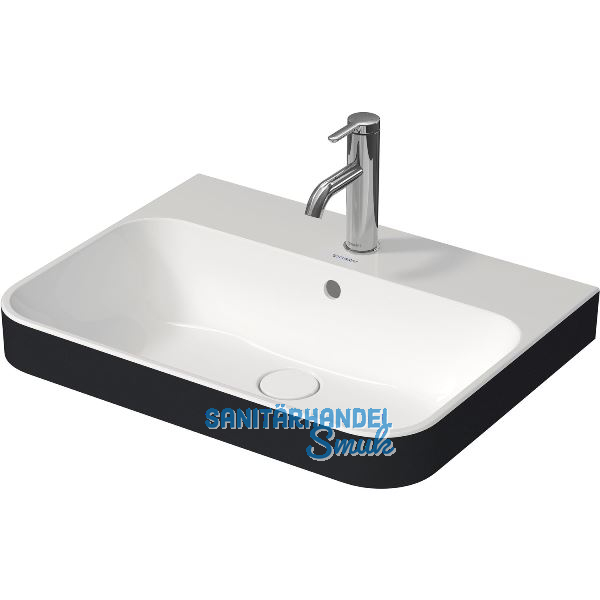 DURAVIT Aufsatzwaschtisch Happy D.2 Plus 60 mit 1 Hahnloch, Wei�/Anthrazit matt
