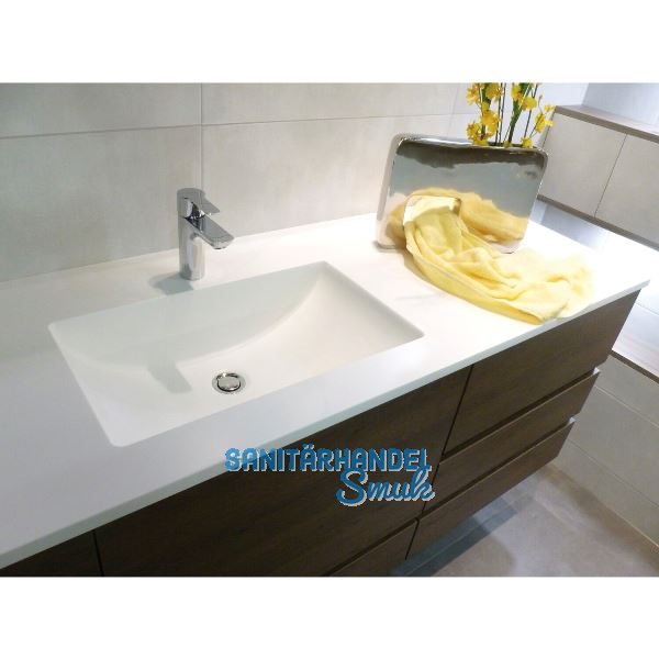MARLAN Schrankwaschtisch Adonis 140 Becken links, Wei� matt