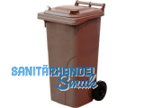 Abfall und Wertstoffsammelbehälter 240L Farbe: Braun - mit Radsatz