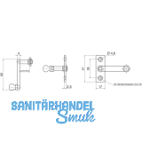Fensterreiber auf eckiger Platte, 17 mm, Stahl verzinkt silberfrbig