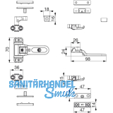 Ladenschnappverschluss Rustico mit Schliezapfenplatten, schwarz (104036)