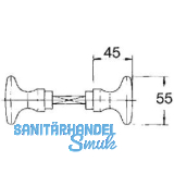 MARCHESI Knopfdrckerlochteil,  55 mm, Messing patiniert