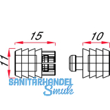 Druckknopfverbinder Upat, fr unsichtbare Verbindung von Holz-/Plattenteilen