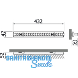 Krawattenhalter starr Modell D, 432x48x52 mm, Aluminium/Kunststoff schwarz