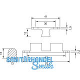 Doppelkugelschnapper, 13 x 70 mm, Messing poliert