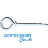 Ringschraube mit Holzgewinde gerade 4,4x 60 wei-beschichtet mit Beffe