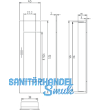 Schiebetrmuschel eckig 45 x 155 mm, offen, Edelstahl matt