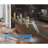 Barkonsole Capri schrg 50 x 50 mm, Hhe 230 mm, Aluminium Edelstahl Effekt