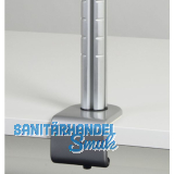 Klemmbefestigung Quatro, Zinkdruckguss silber lackiert (RAL 9006)