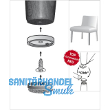 QuickClick Basisteil zum Anschrauben  30 mm, Hhe 5 mm, Kunststoff wei