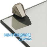 Glastablar-Klemmtrger Eckig, Glas 3-25 mm, Zinkdruckguss Edelstahl Effekt