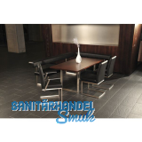 Tischkufe Breite 600 mm, Hhe 720 mm, Edelstahl gebrstet