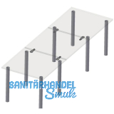 Tischplattenverbinder RAMTI, Bohrbild 32 mm, Kunststoff grau/Zink Druckguss