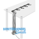 Kabelkanal Prisma, Bodenplatten  150 mm, Spiral  90 mm, Kunststoff silber