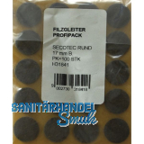 SECOTEC Filzgleiter selbstklebend rund braun 17 mm SB-20