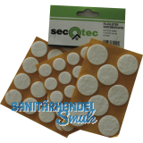SECOTEC Filzgleiter-Set selbstklebend rund 44-tlg. wei 17/22/28 mm SB-1