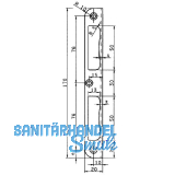 Winkelschlieblech f. BKS Hauptschlsser, universal, Lappen 170x20 mm, Edelstahl