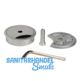 Befestigung mit Kabeldurchfhrung Quatro, Bohr  80,Zinkdruckguss verchromt matt