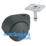 Doppelrolle 40 mm Kunststoff-schwarz