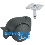 Doppelrolle 50 mm Kunststoff-schwarz mit Feststeller