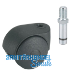 Doppelrolle 40 mm Kunststoff-schwarz M8x15